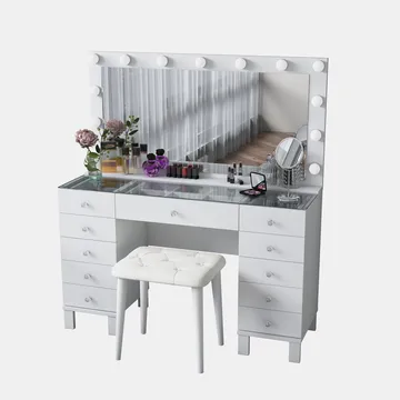 Wonthaggi Sminkbord 120x133,6x40 cm - Vit - Möbler - Bord & matgrupp - Sminkbord & toalettbord