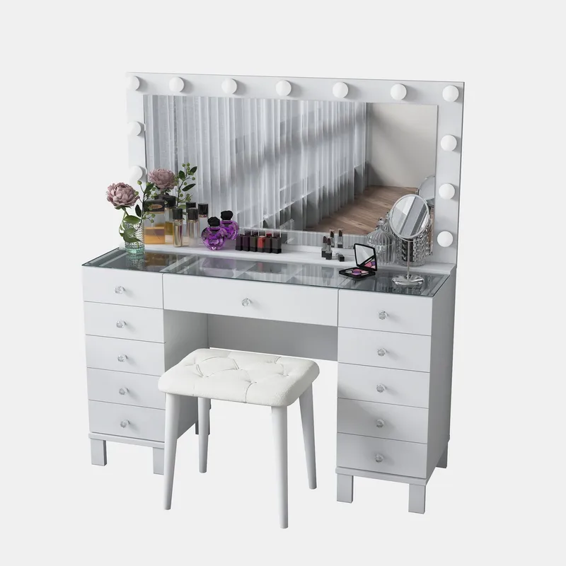 Wonthaggi Sminkbord 120x133,6x40 cm - Vit - Möbler - Bord & matgrupp - Sminkbord & toalettbord