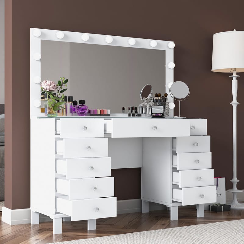Wonthaggi Sminkbord 120x133,6x40 cm - Vit - Möbler - Bord & matgrupp - Sminkbord & toalettbord