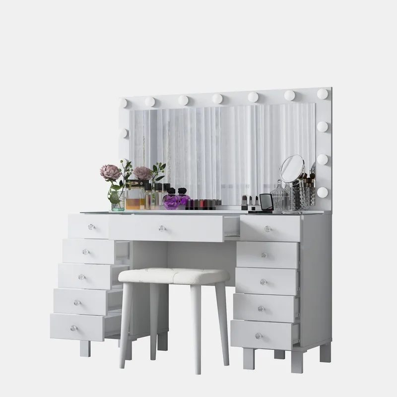 Wonthaggi Sminkbord 120x133,6x40 cm - Vit - Möbler - Bord & matgrupp - Sminkbord & toalettbord