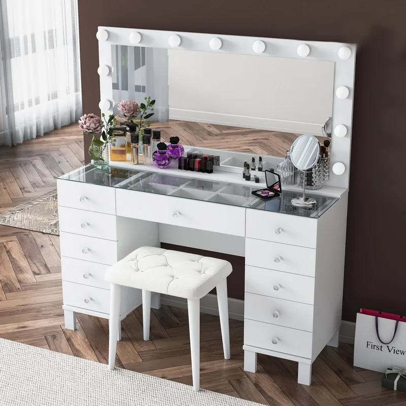 Wonthaggi Sminkbord 120x133,6x40 cm - Vit - Möbler - Bord & matgrupp - Sminkbord & toalettbord