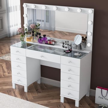 Wonthaggi Sminkbord 120x133,6x40 cm - Vit - Möbler - Bord & matgrupp - Sminkbord & toalettbord