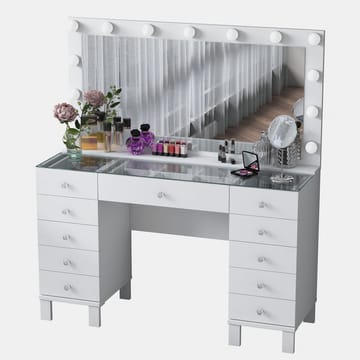 Wonthaggi Sminkbord 120x133,6x40 cm - Vit - Möbler - Bord & matgrupp - Sminkbord & toalettbord