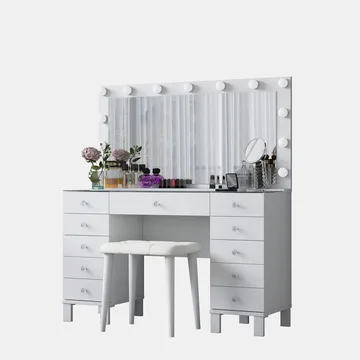 Wonthaggi Sminkbord 120x133,6x40 cm - Vit - Möbler - Bord & matgrupp - Sminkbord & toalettbord