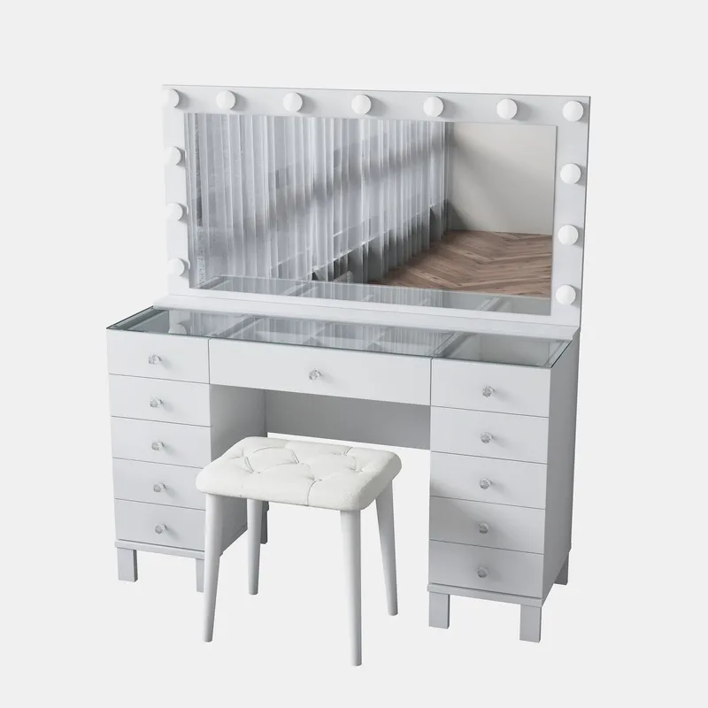 Wonthaggi Sminkbord 120x133,6x40 cm - Vit - Möbler - Bord & matgrupp - Sminkbord & toalettbord