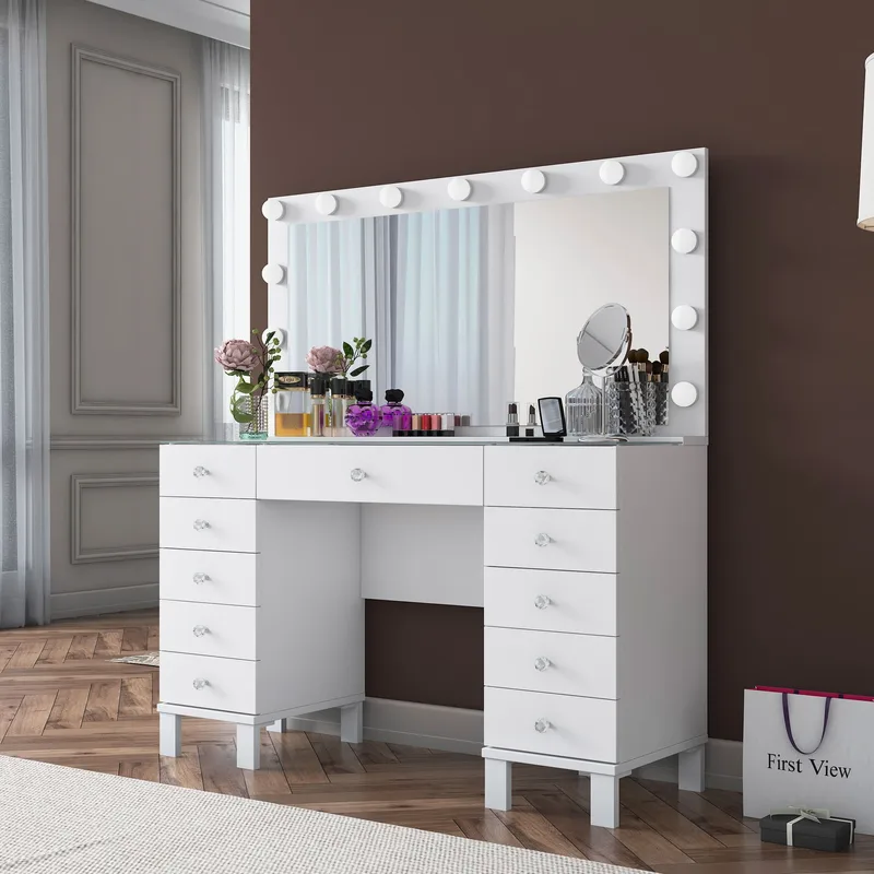 Wonthaggi Sminkbord 120x133,6x40 cm - Vit - Möbler - Bord & matgrupp - Sminkbord & toalettbord