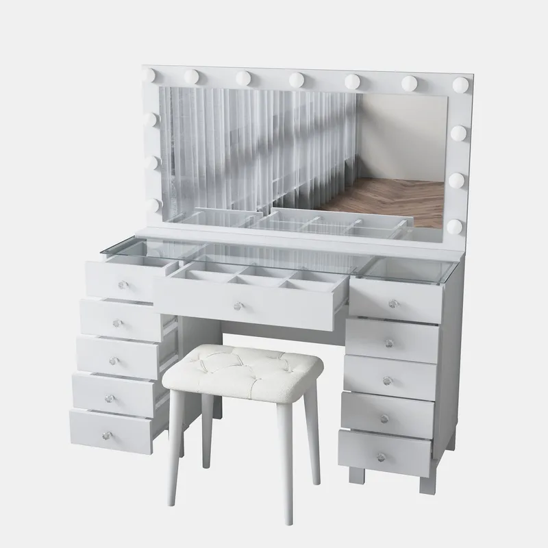 Wonthaggi Sminkbord 120x133,6x40 cm - Vit - Möbler - Bord & matgrupp - Sminkbord & toalettbord