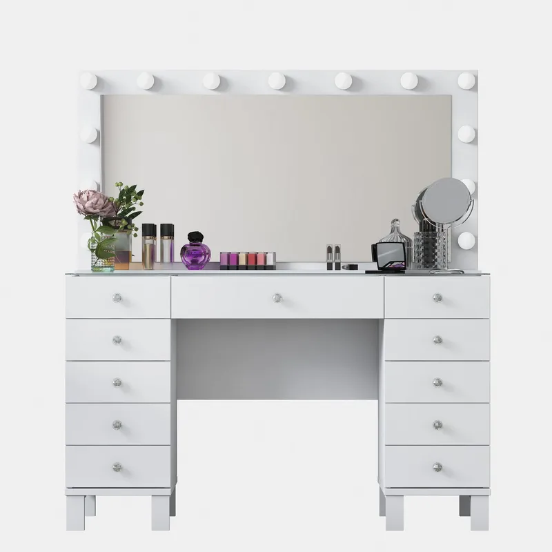 Wonthaggi Sminkbord 120x133,6x40 cm - Vit - Möbler - Bord & matgrupp - Sminkbord & toalettbord