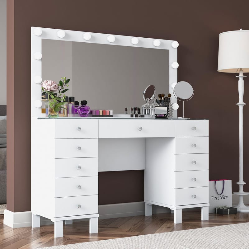 Wonthaggi Sminkbord 120x133,6x40 cm - Vit - Möbler - Bord & matgrupp - Sminkbord & toalettbord