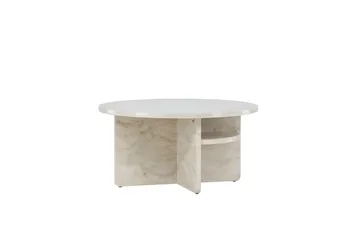 Ålesund Runt Travertin Soffbord 85 cm - Beige - Möbler - Bord & matgrupp - Soffbord