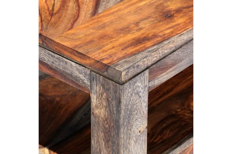 Soffbord 100x50x40 cm grå massivt sheshamträ - Grå - Soffbord