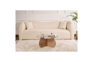 Soffbord Aeris 75 cm med Glasskiva - Safir Ek / Rök - Möbler - Bord & matgrupp - Soffbord