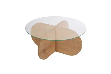 Soffbord Aeris 75 cm med Glasskiva - Safir Ek / Transparent - Möbler - Bord & matgrupp - Soffbord