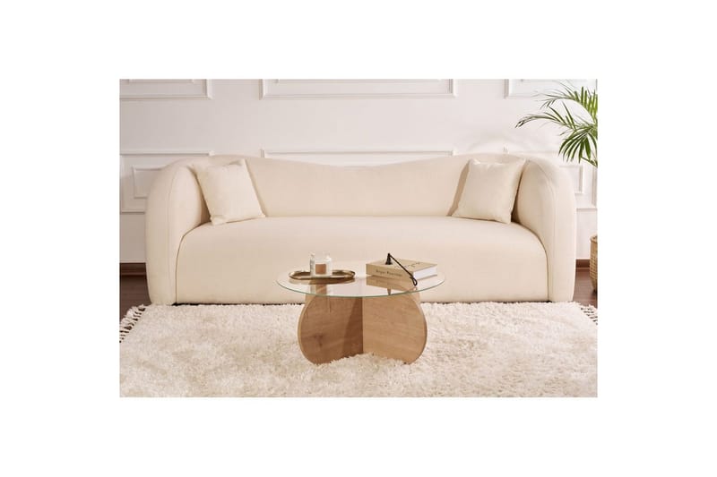 Soffbord Aeris 75 cm med Glasskiva - Safir Ek / Transparent - Möbler - Bord & matgrupp - Soffbord