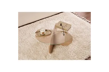 Soffbord Aeris 75 cm med Glasskiva - Safir Ek / Transparent - Möbler - Bord & matgrupp - Soffbord