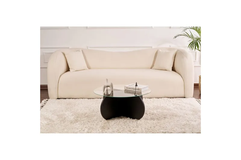 Soffbord Aeris 75 cm med Glasskiva - Trä Svart / Rökt - Möbler - Bord & matgrupp - Soffbord
