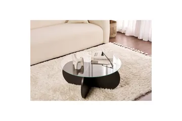 Soffbord Aeris 75 cm med Glasskiva - Trä Svart / Rökt - Möbler - Bord & matgrupp - Soffbord