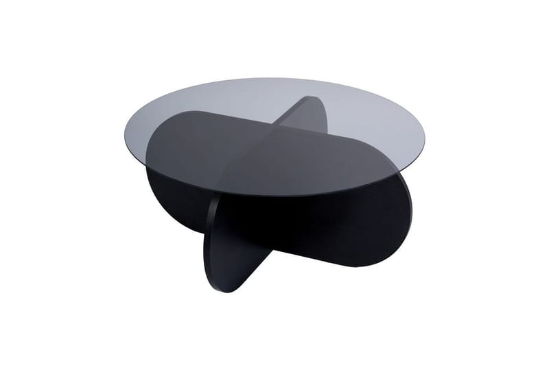 Soffbord Aeris 75 cm med Glasskiva - Trä Svart / Rökt - Möbler - Bord & matgrupp - Soffbord
