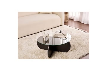 Soffbord Aeris 75 cm med Glasskiva - Trä Svart / Rökt - Möbler - Bord & matgrupp - Soffbord
