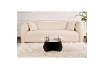 Soffbord Aeris 75 cm med Glasskiva - Trä Svart / Rökt - Möbler - Bord & matgrupp - Soffbord
