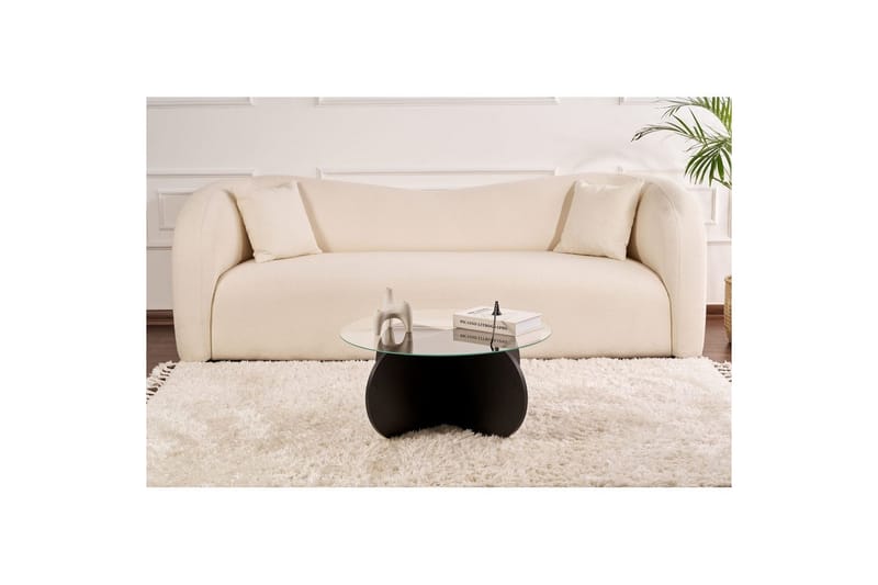 Soffbord Aeris 75 cm med Glasskiva - Trä Svart / Rökt - Möbler - Bord & matgrupp - Soffbord
