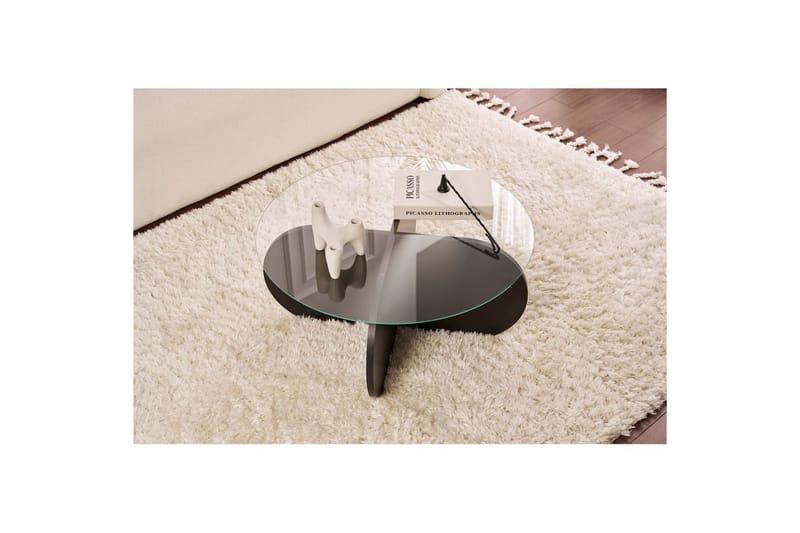 Soffbord Aeris 75 cm med Glasskiva - Trä Svart / Rökt - Möbler - Bord & matgrupp - Soffbord