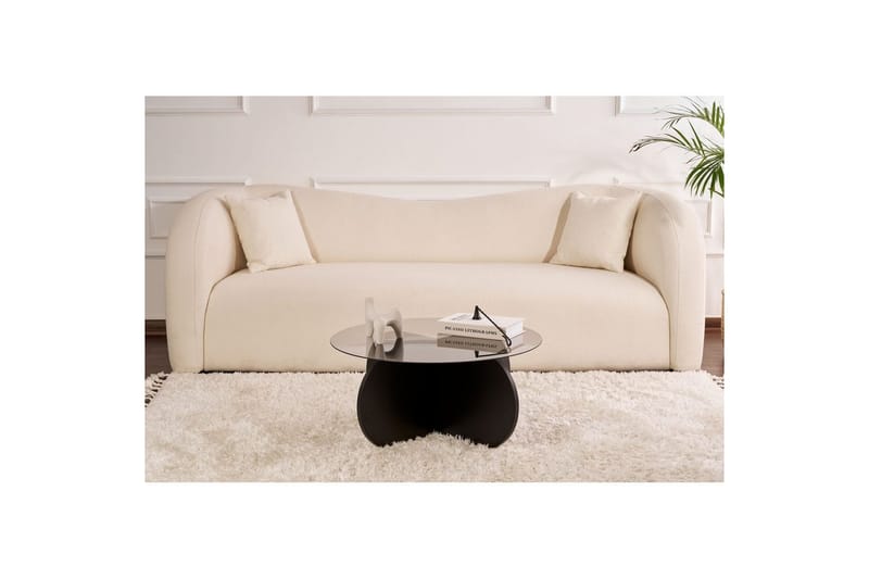 Soffbord Aeris 75 cm med Glasskiva - Trä Svart / Transparent - Möbler - Bord & matgrupp - Soffbord