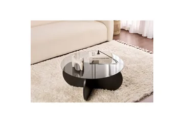 Soffbord Aeris 75 cm med Glasskiva - Trä Svart / Transparent - Möbler - Bord & matgrupp - Soffbord