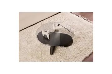 Soffbord Aeris 75 cm med Glasskiva - Trä Svart / Transparent - Möbler - Bord & matgrupp - Soffbord