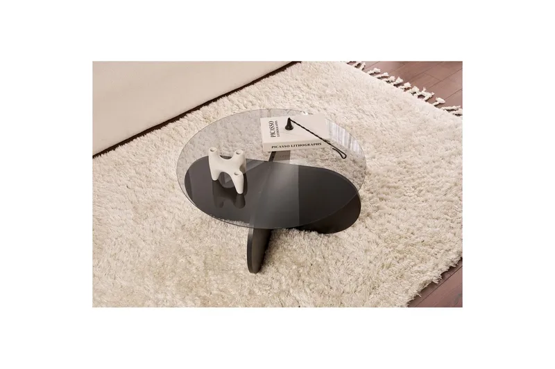 Soffbord Aeris 75 cm med Glasskiva - Trä Svart / Transparent - Möbler - Bord & matgrupp - Soffbord