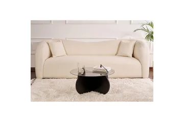 Soffbord Aeris 75 cm med Glasskiva - Trä Svart / Transparent - Möbler - Bord & matgrupp - Soffbord