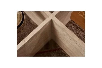 Soffbord Aeris 75 cm med Glasskiva - Travertin / Transparent - Möbler - Bord & matgrupp - Soffbord