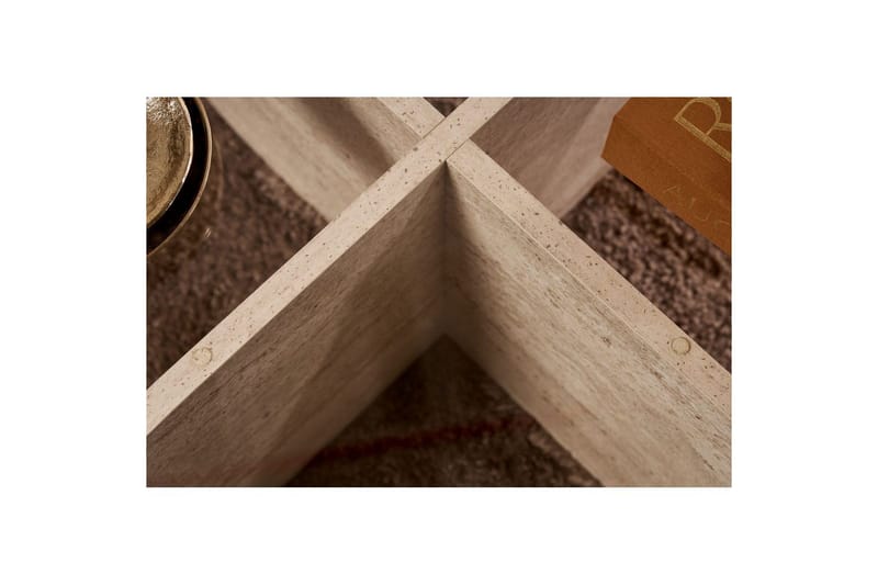 Soffbord Aeris 75 cm med Glasskiva - Travertin / Transparent - Möbler - Bord & matgrupp - Soffbord