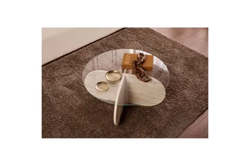 Soffbord Aeris 75 cm med Glasskiva - Travertin / Transparent - Möbler - Bord & matgrupp - Soffbord
