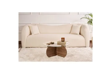 Soffbord Aeris 75 cm med Glasskiva - Valnöt / Transparent - Möbler - Bord & matgrupp - Soffbord