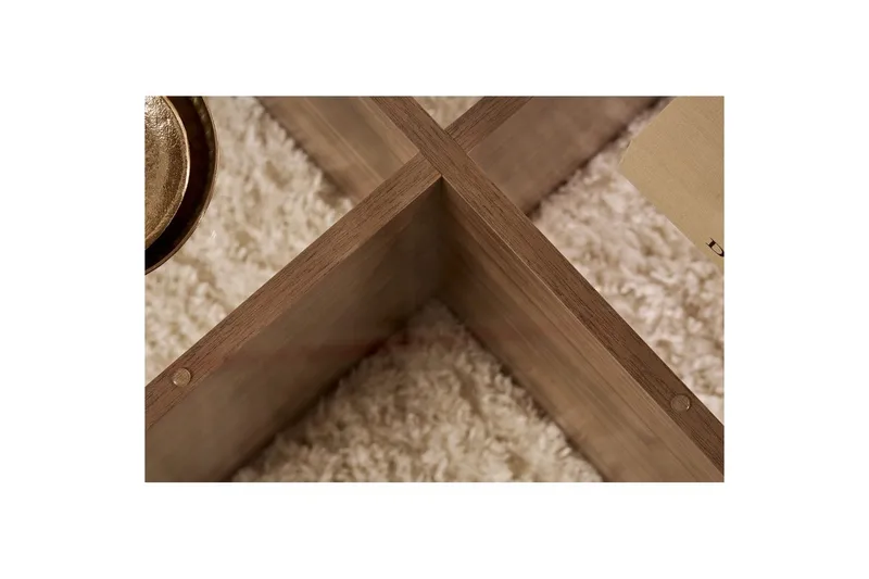 Soffbord Aeris 75 cm med Glasskiva - Valnöt / Transparent - Möbler - Bord & matgrupp - Soffbord