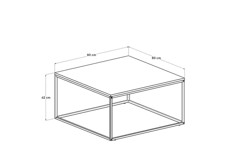 Soffbord Ajmit 80x80 cm Brun - Hanah Home - Soffbord