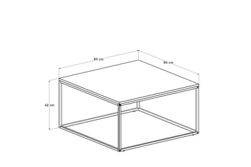 Soffbord Ajmit 80x80 cm Brun/Svart - Hanah Home - Möbler - Bord & matgrupp - Soffbord
