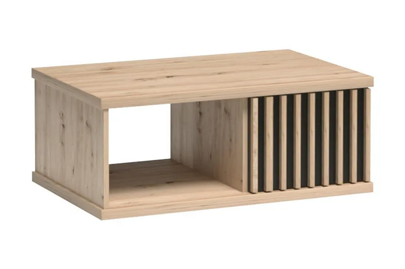 Aldbrough Soffbord 90 cm med Förvaring Hylla + Låda - Trä/Svart - Möbler - Bord & matgrupp - Soffbord