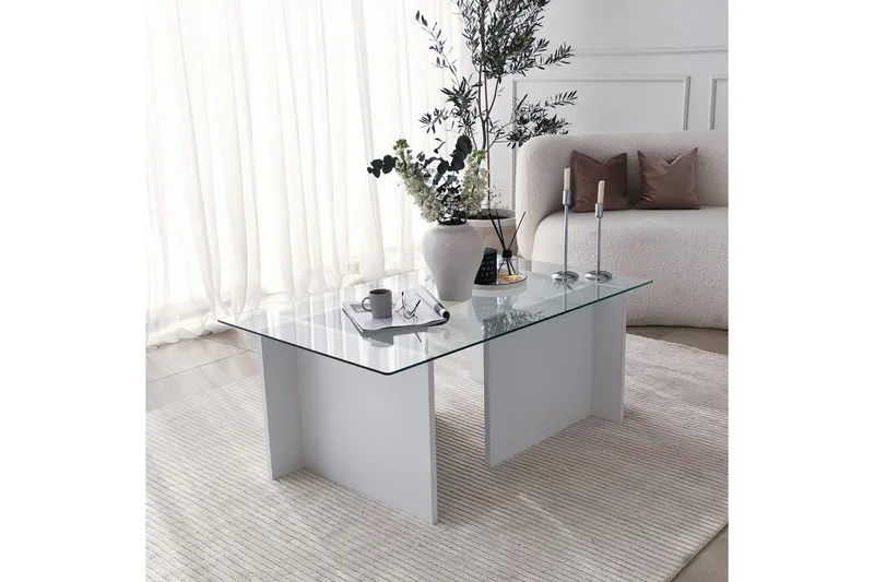 Almasi Soffbord 105x40x105 cm - Vit - Möbler - Bord & matgrupp - Soffbord