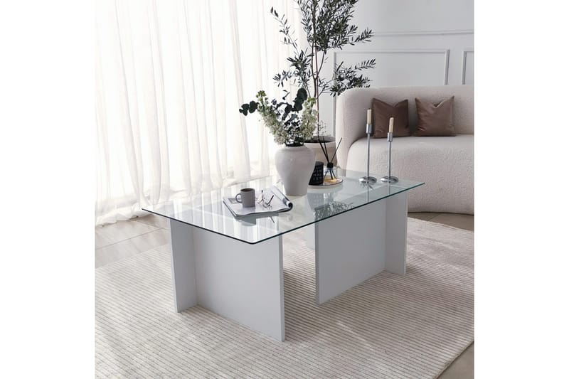 Almasi Soffbord 105x40x105 cm - Vit - Möbler - Bord & matgrupp - Soffbord