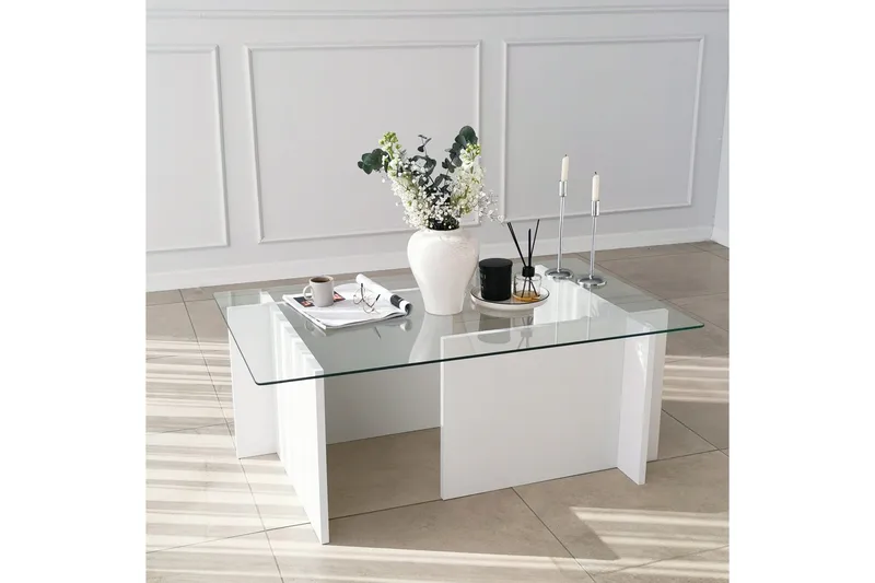 Almasi Soffbord 105x40x105 cm - Vit - Möbler - Bord & matgrupp - Soffbord