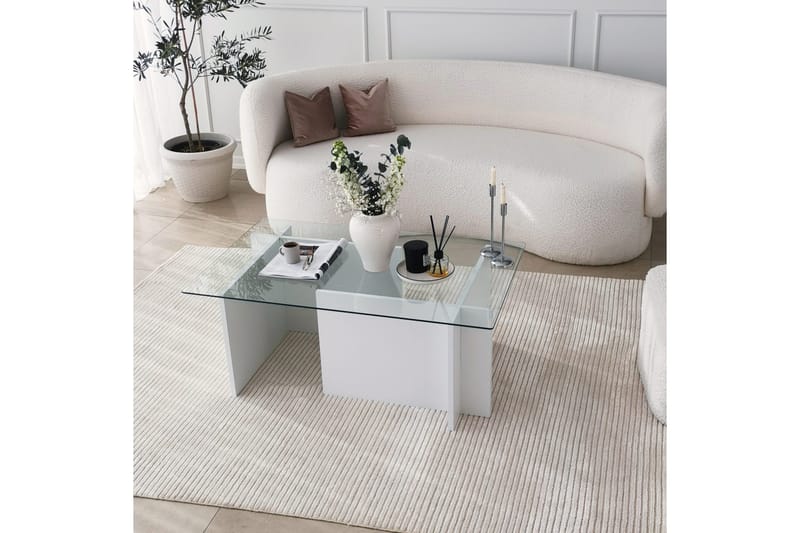 Almasi Soffbord 105x40x105 cm - Vit - Möbler - Bord & matgrupp - Soffbord