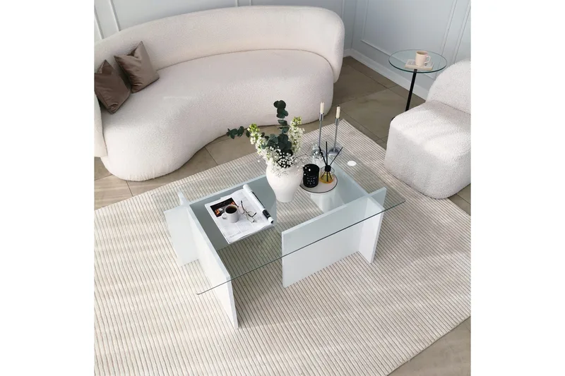 Almasi Soffbord 105x40x105 cm - Vit - Möbler - Bord & matgrupp - Soffbord