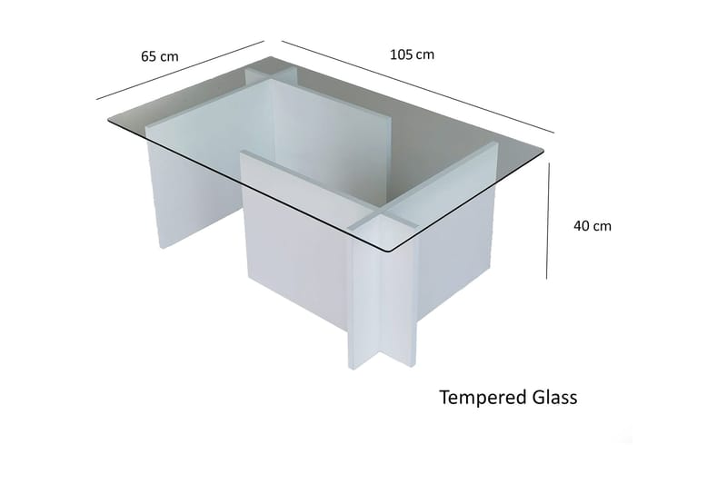 Almasi Soffbord 105x40x105 cm - Vit - Möbler - Bord & matgrupp - Soffbord