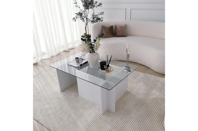 Almasi Soffbord 105x40x105 cm - Vit - Möbler - Bord & matgrupp - Soffbord