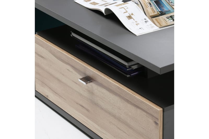 Ameysford Soffbord 120 cm med Förvaring Hylla + Låda - Grå/Brun - Möbler - Bord & matgrupp - Soffbord - Soffbord med förvaring