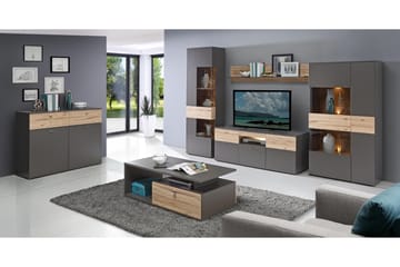 Ameysford Soffbord 120 cm med Förvaring Hylla + Låda - Grå/Brun - Möbler - Bord & matgrupp - Soffbord - Soffbord med förvaring