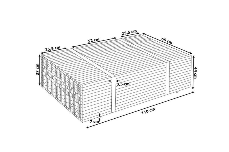 Amlin Soffbord 110 cm på Hjul - Brun/Svart - Möbler - Bord & matgrupp - Soffbord