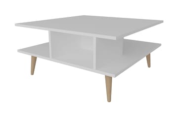 Andifli 89 cm Rektangulärt Soffbord med Hyllor i Målat Trä - Vit - Möbler - Bord & matgrupp - Soffbord